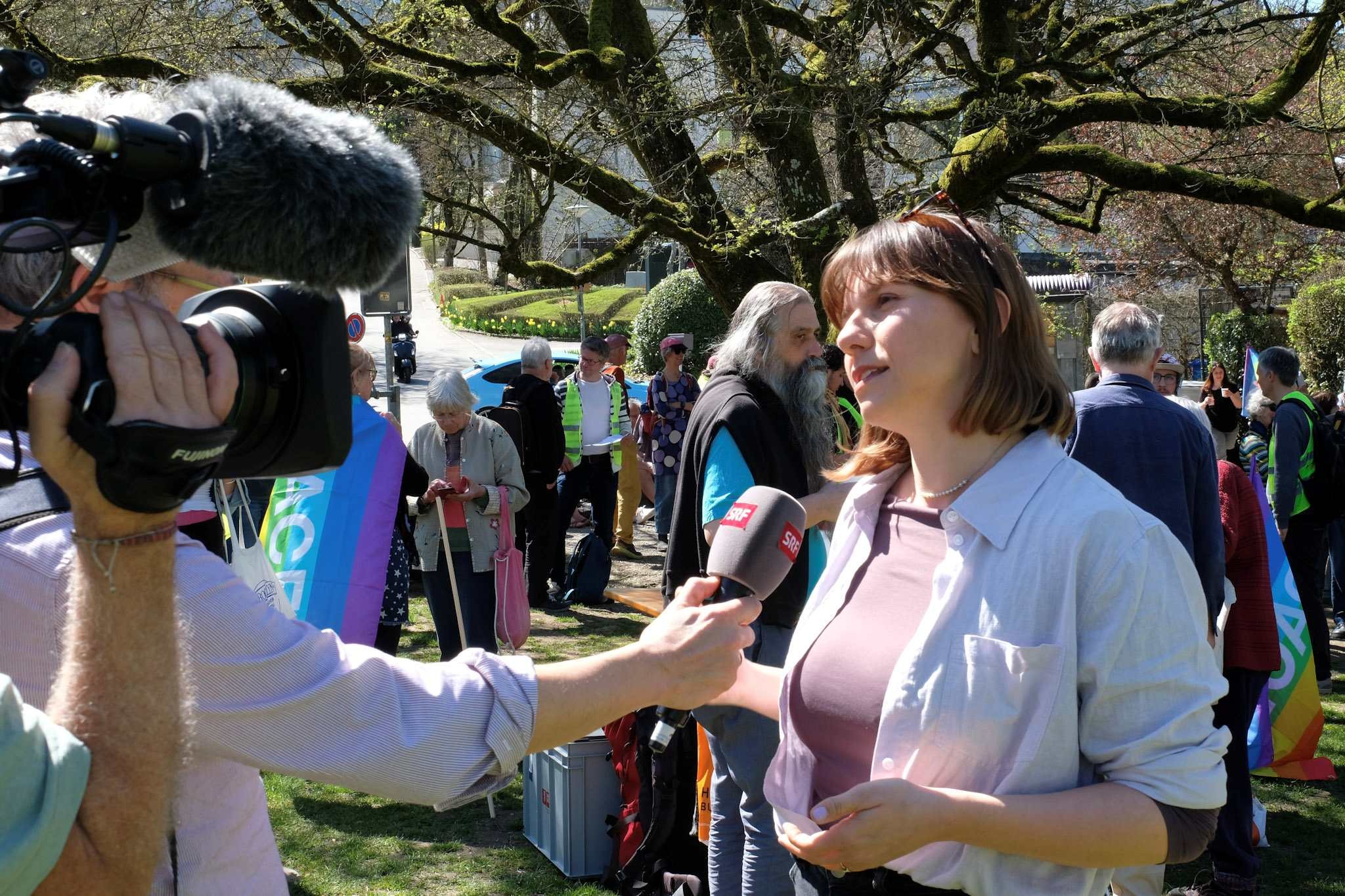 Virginia Köpfli im Interview mit SRF. Bild: Heinz Bichsel.