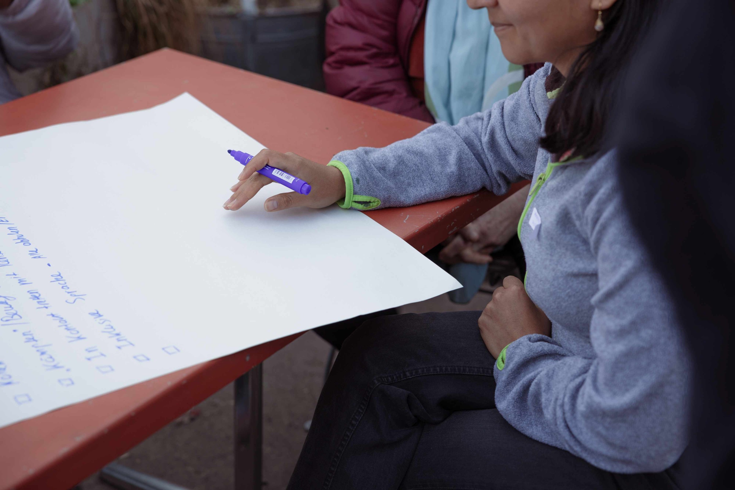 Teilnehmerinnen im Workshop-Austausch. Bild: Livia Walker.