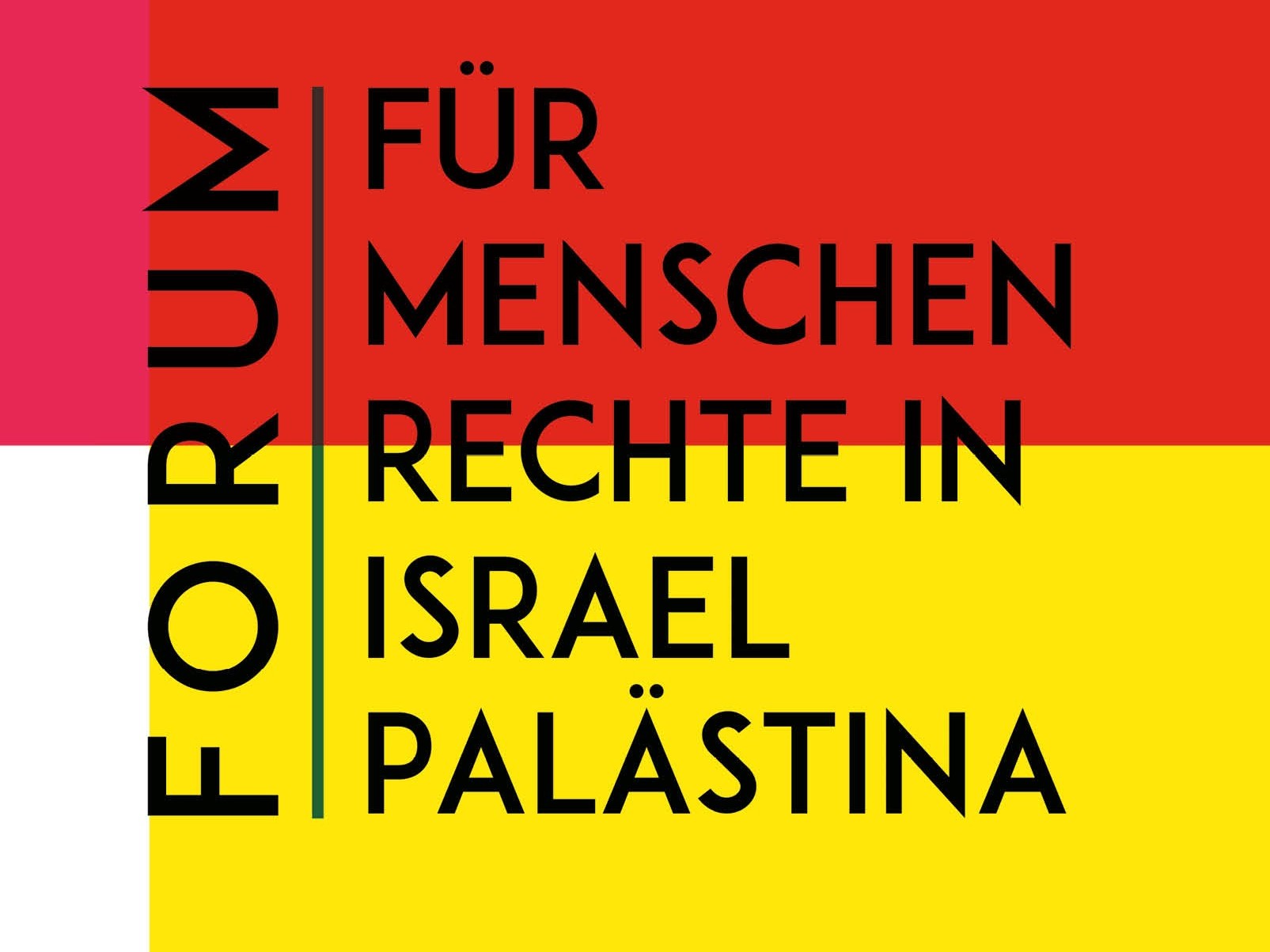 Logo des Forum für Menschenrechte Israel/Palästina mit Farbfilter.