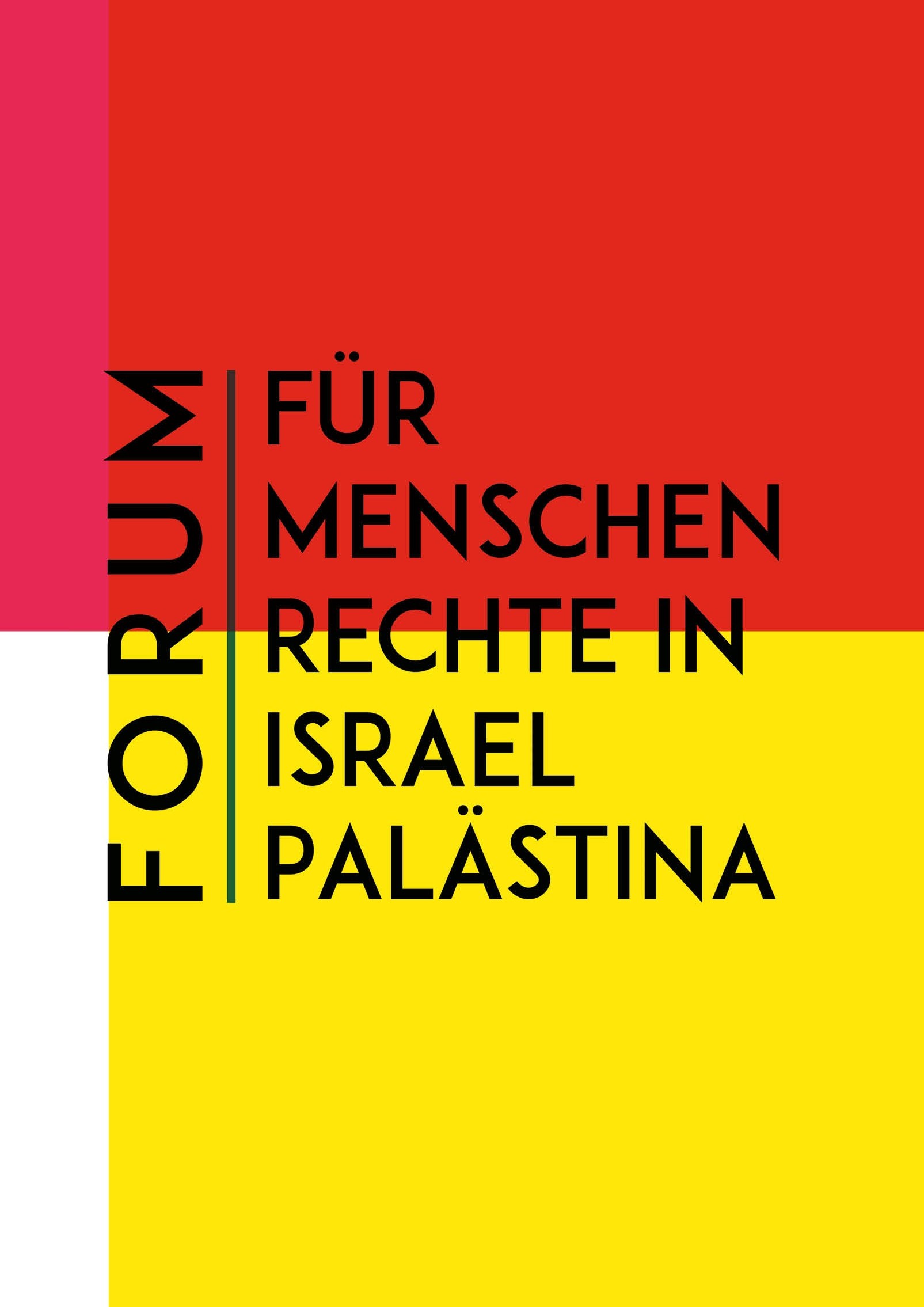 Logo des Forum für Menschenrechte Israel/Palästina mit Farbfilter.